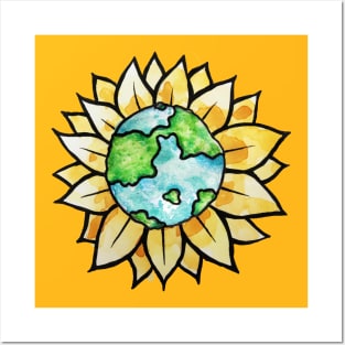 Sunflower Earth day Posters and Art